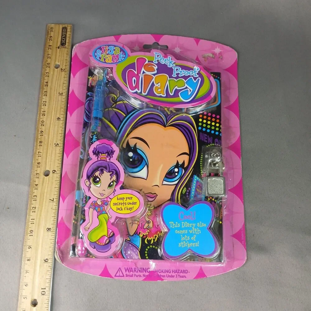 Lisa Frank Diary Peek Proof New in Package Vintage 1990 Y2K Girls with Stickers